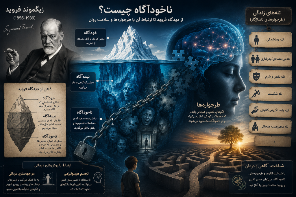 ناخودآگاه از دیدگاه فروید و ارتباط آن با طرحواره‌ها و سلامت روان